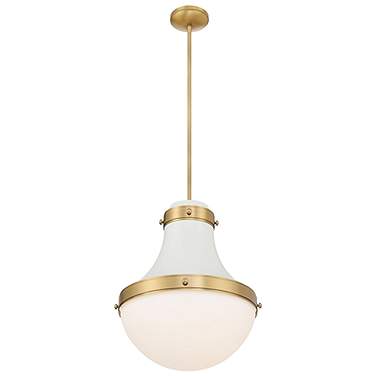 Purelight 16 1/4"W Legacy Brass and Off-White Pendant Light