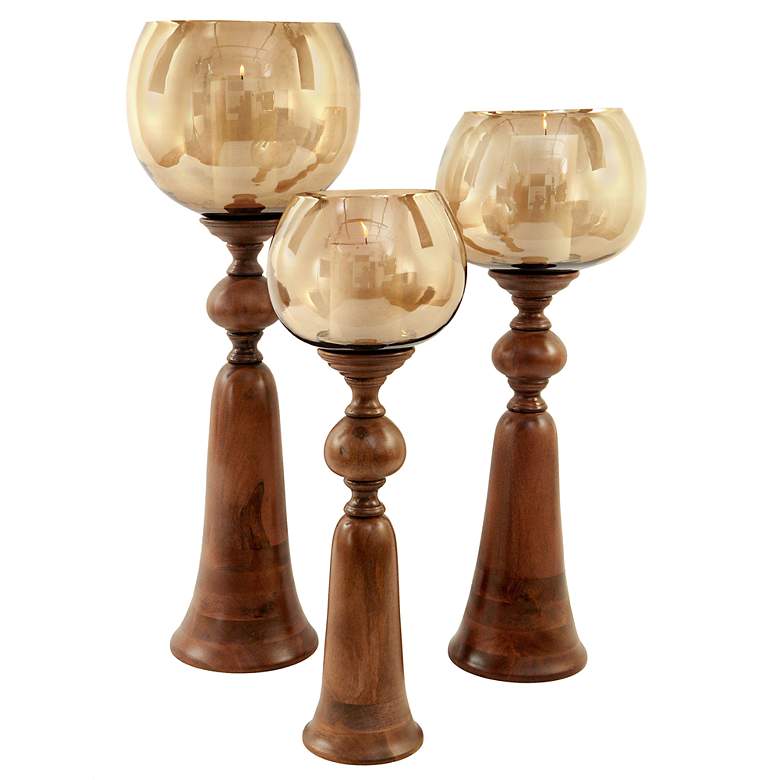 Image 3 Puri Natural Brown Medium Wood Candle Holder more views