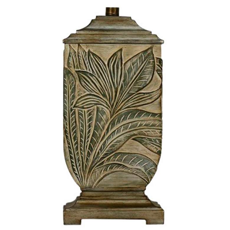 Image 2 Purisima Silver and Green Embossed Leaf Table Lamps Set of 2 more views