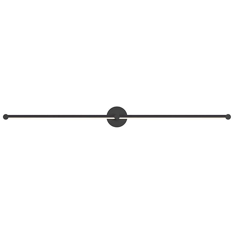 Image 1 Purolinear 49.25" Wide 2-Light Satin Black LED Wall Bar