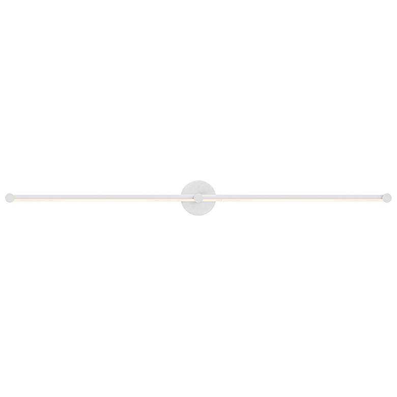 Image 1 Purolinear 49.25" Wide 2-Light Satin White LED Wall Bar