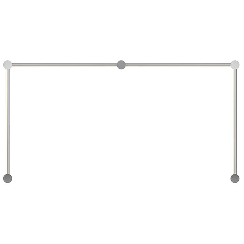 Image 1 Purolinear 49.25" Wide 4-Light Polished Chrome LED Wall Bar