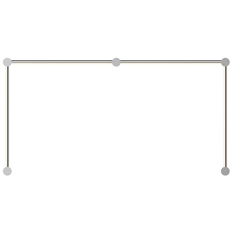Image 1 Purolinear 49.25" Wide 4-Light Satin Chrome LED Wall Bar