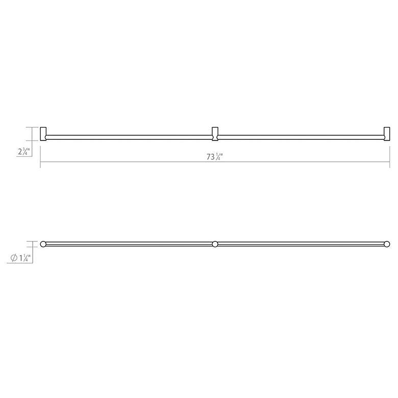 Image 5 Purolinear 73.25" Wide 2-Light Satin Black LED Wall Bar more views