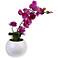 Purple 21 3/4" High Orchid in White Glass Vase