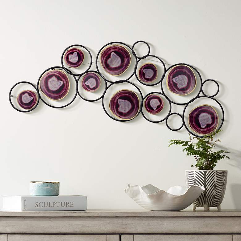Image 1 Purple Agate 42" Wide Metal Wall Art