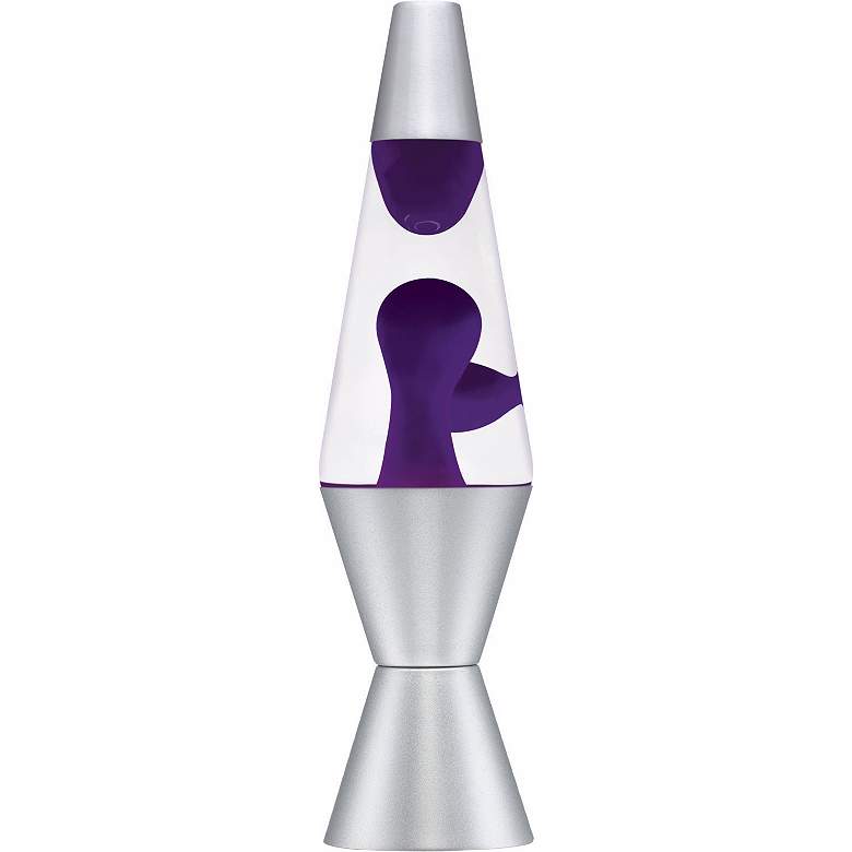 Image 1 Purple and Clear Silver Base Lava Lamp