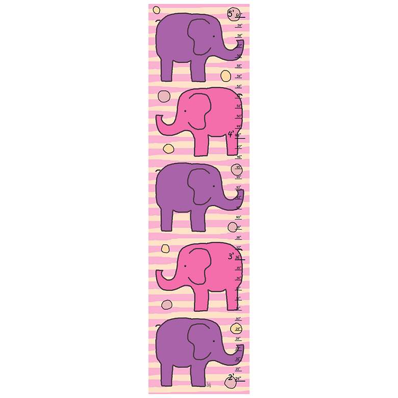 Image 1 Purple And Pink Elephants 39 inch High Growth Chart Wall Art