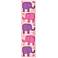 Purple And Pink Elephants 39" High Growth Chart Wall Art