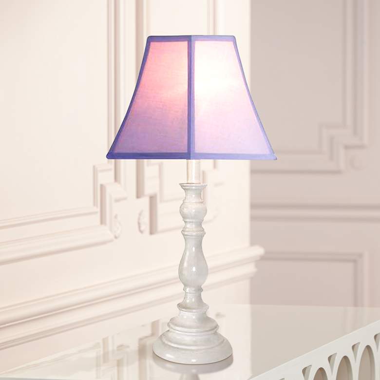 Image 1 Purple and White Candlestick Base Table Lamp