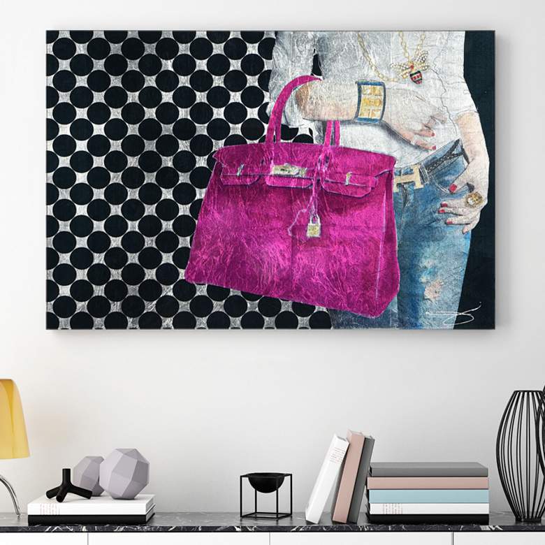 Image 1 Purple Birk Reverse Printed Tempered Glass with Silver Leaf Wall Art