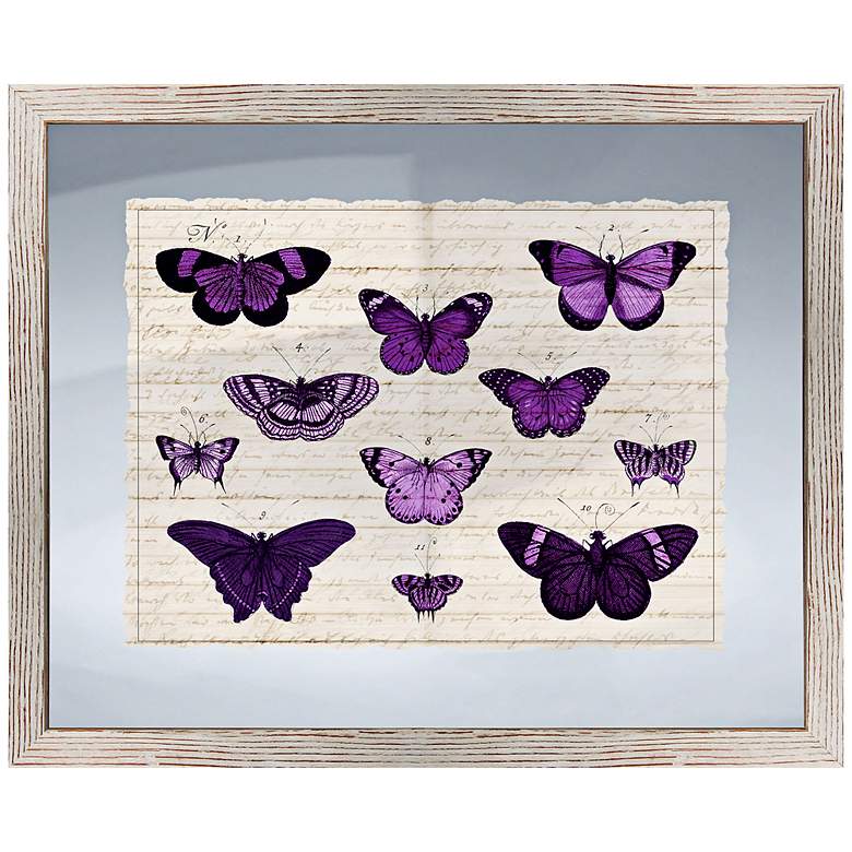 Image 1 Purple Butterflies II 22 inch Wide Framed Giclee Wall Art