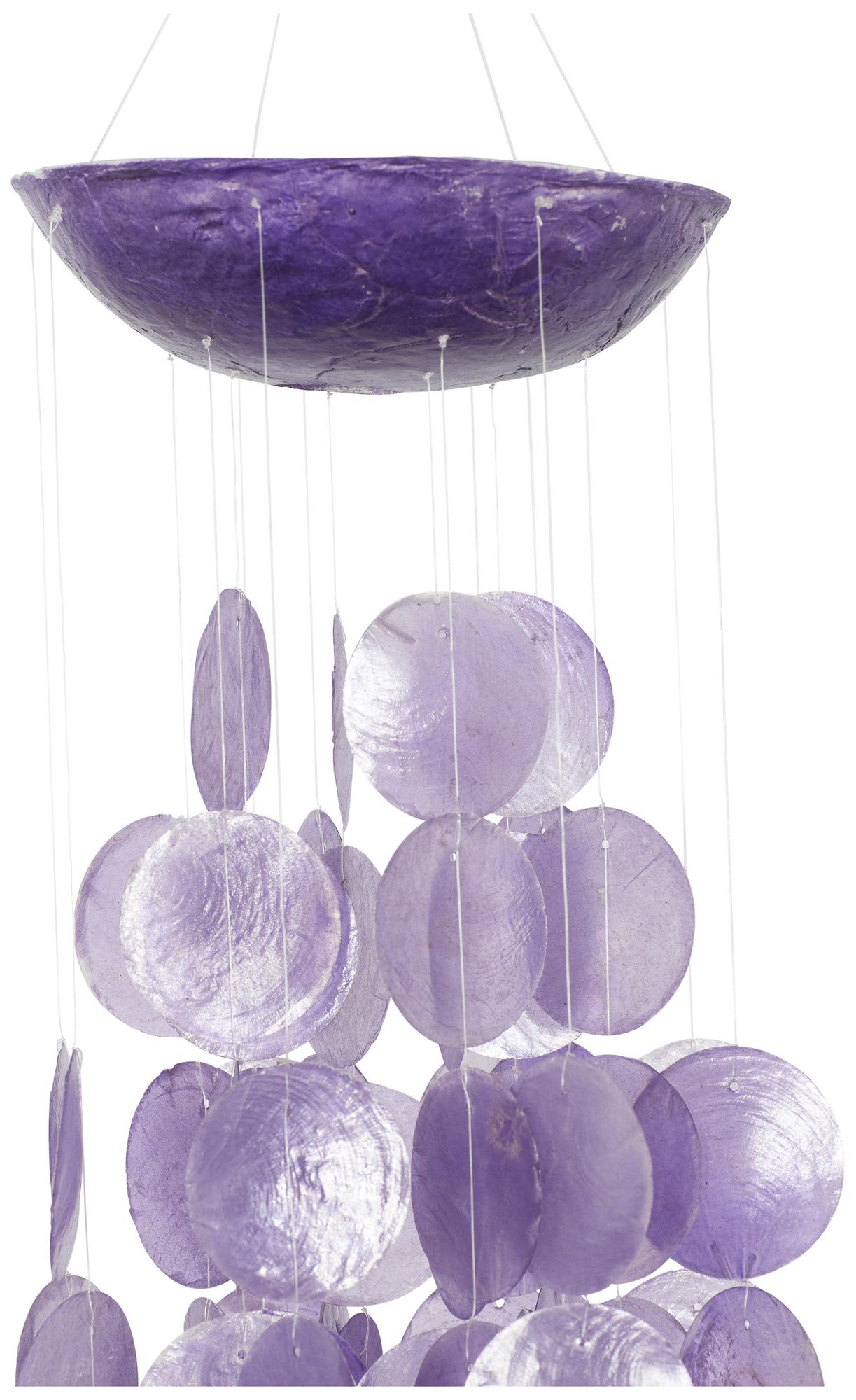 Image 3 Purple Capiz Shell Coastal Windchime, 7" x 7" x 35" more views