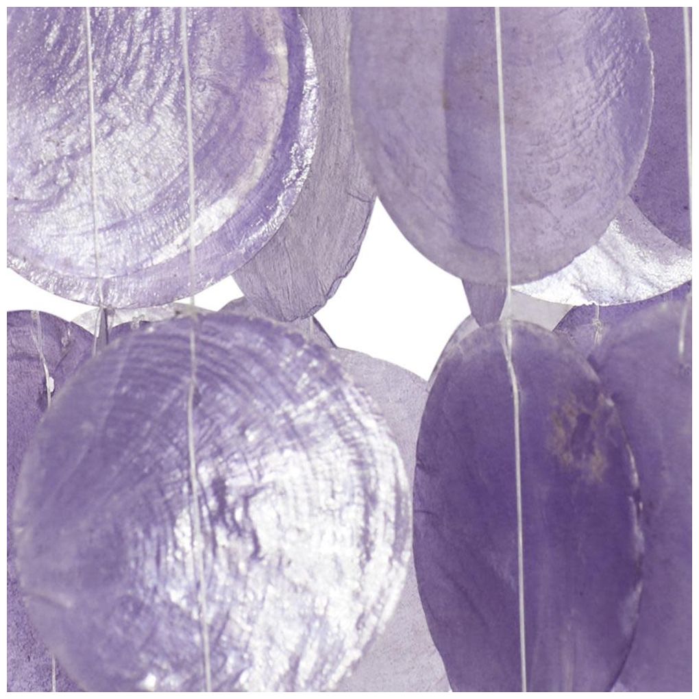 Image 7 Purple Capiz Shell Coastal Windchime, 7" x 7" x 35" more views