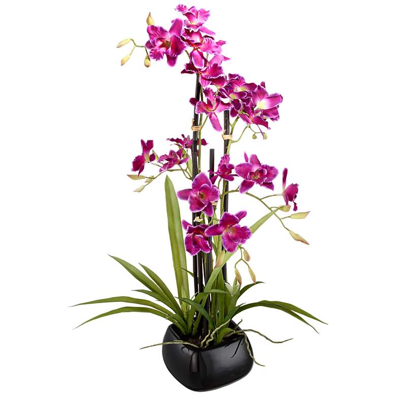Image 1 Purple Cattleya 23" High Silk Potted Plant