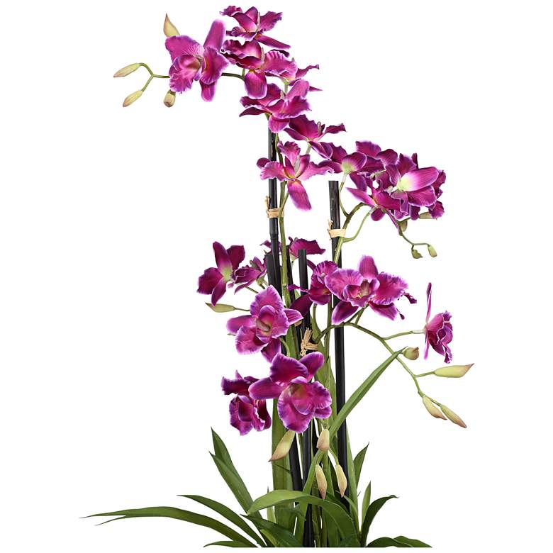 Image 3 Purple Cattleya 23 inch High Silk Potted Plant more views