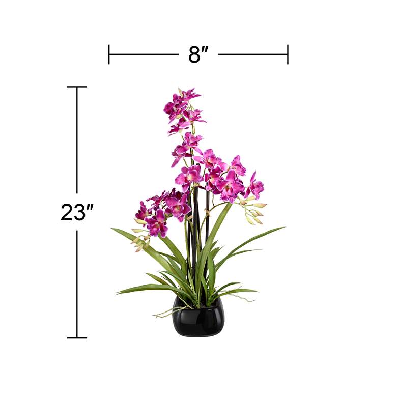 Image 4 Purple Cattleya 23" High Silk Potted Plant more views