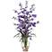 Purple Dancing Lady 31" High Faux Flowers in Glass Vase