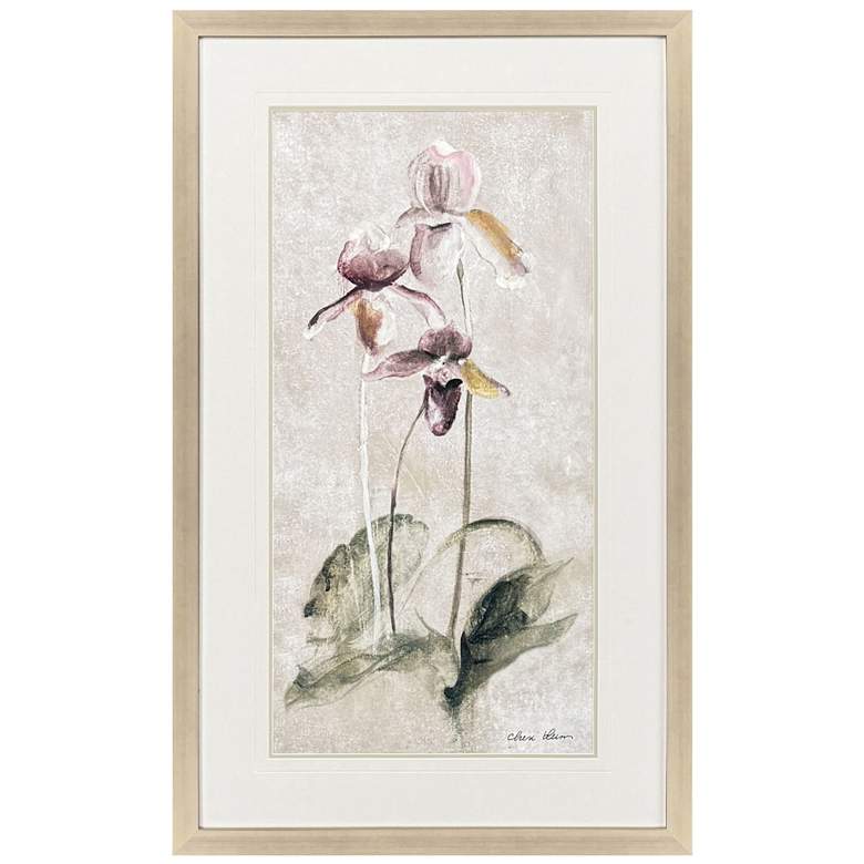 Image 1 Purple Dancing Orchid II 29"W x 47"H Framed Wall Art