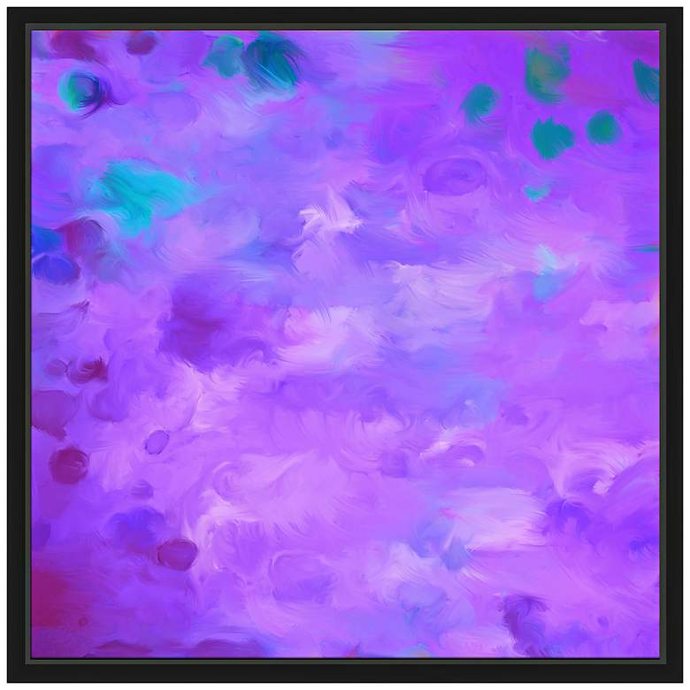 Image 1 Purple Dots I 21 3/4" Square Framed Canvas Wall Art