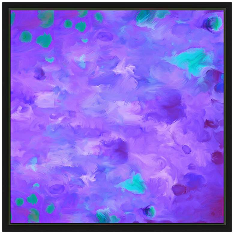 Image 1 Purple Dots II 21 3/4" Square Framed Canvas Wall Art