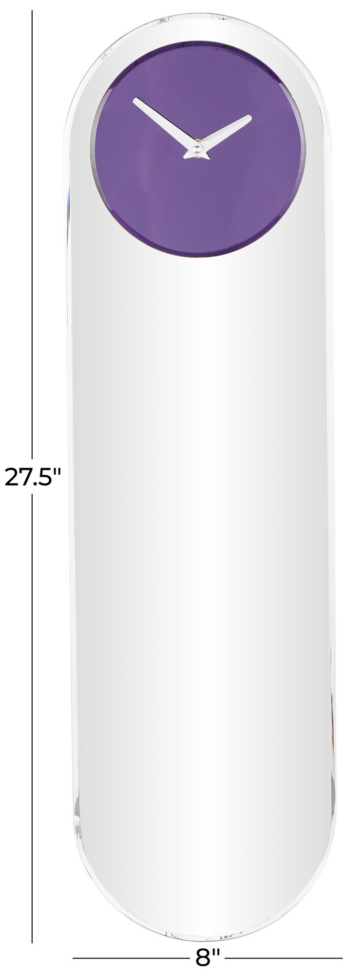 Image 7 Purple Glass Glam Wall Clock, 8" x 2" x 28" more views