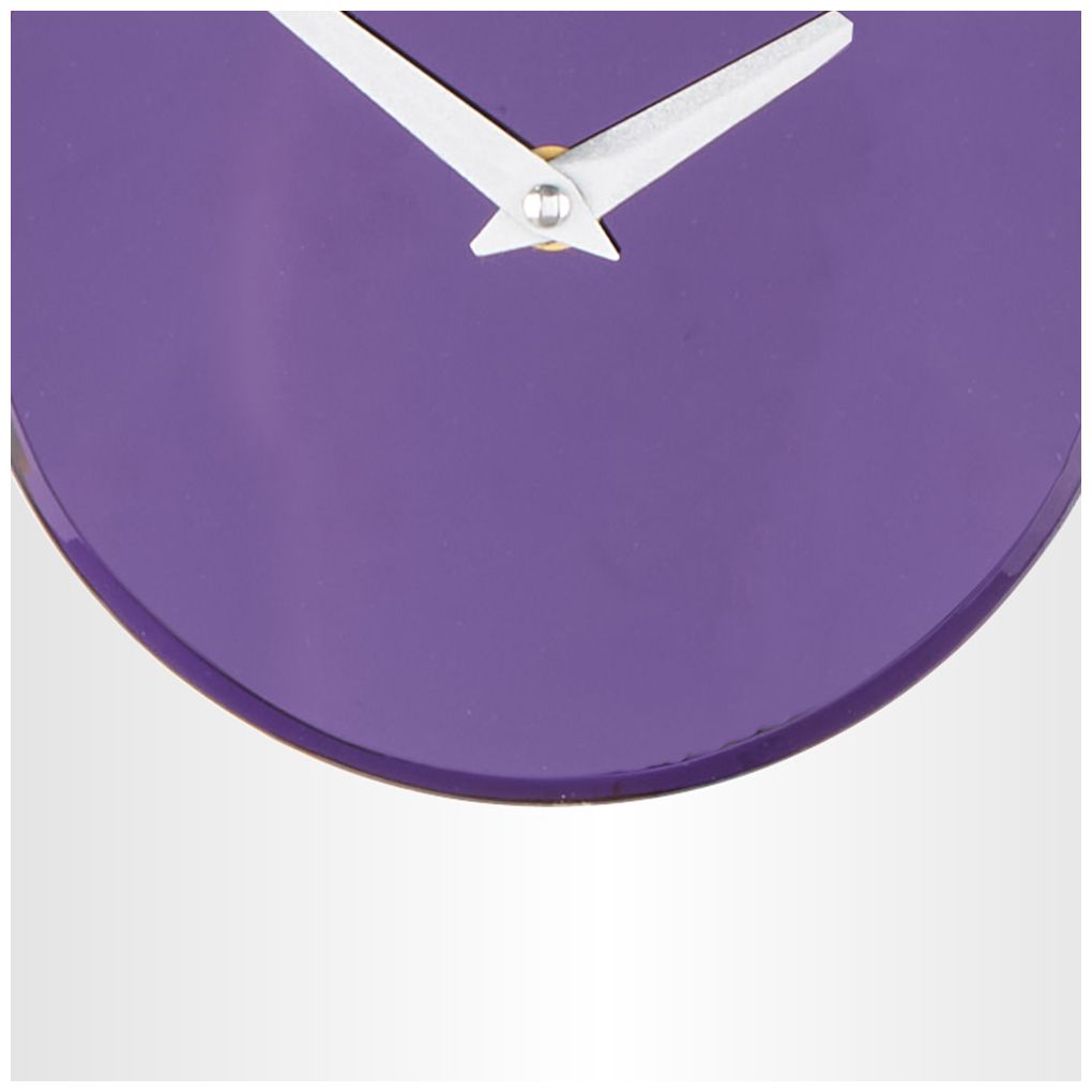 Purple Glass Glam Wall Clock, 8" x 2" x 28"