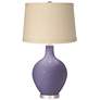 Purple Haze Burlap Drum Shade Ovo Table Lamp