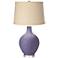 Purple Haze Burlap Drum Shade Ovo Table Lamp