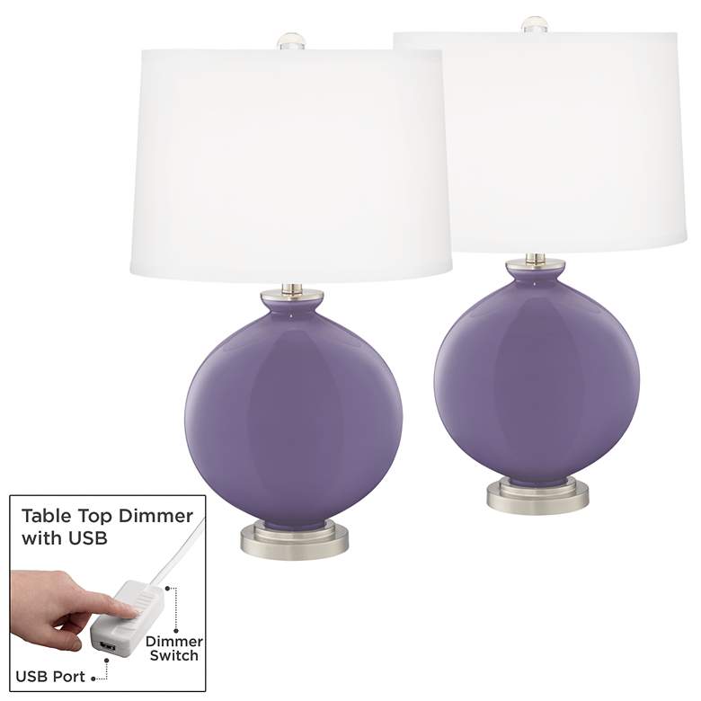 Image 1 Purple Haze Carrie Table Lamp Set of 2 with Dimmers