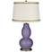 Purple Haze Double Gourd Table Lamp with Rhinestone Lace Trim