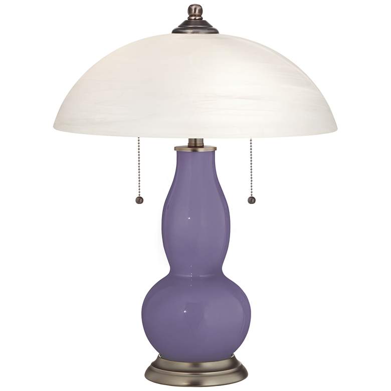 Image 1 Purple Haze Gourd-Shaped Table Lamp with Alabaster Shade