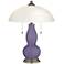Purple Haze Gourd-Shaped Table Lamp with Alabaster Shade