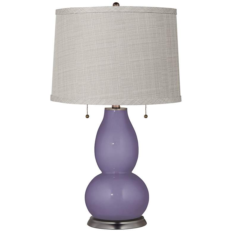 Image 1 Purple Haze Gray Linen Fulton Table Lamp
