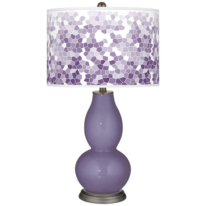 Image 1 Purple Haze Mosaic Giclee Double Gourd Table Lamp