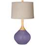 Purple Haze Natural Linen Drum Shade Wexler Table Lamp