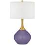 Purple Haze Nickki Brass Modern Table Lamp