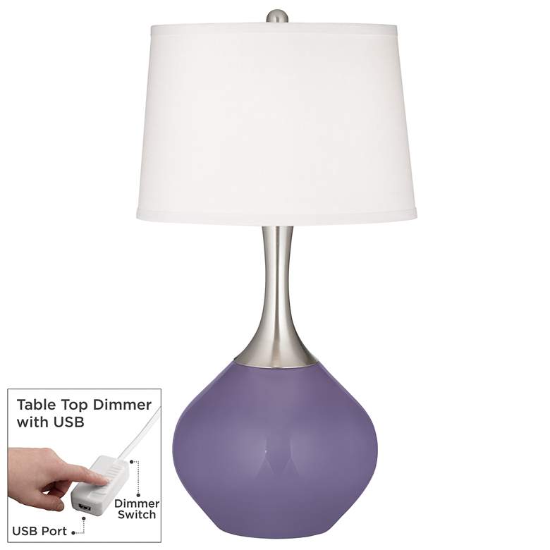 Image 1 Purple Haze Spencer Table Lamp with Dimmer