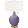 Purple Haze Toby Brass Accents Table Lamp with Dimmer