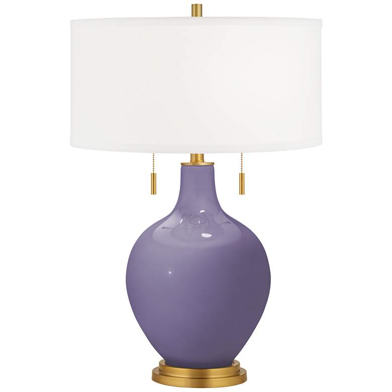 Image 1 Purple Haze Toby Brass Accents Table Lamp