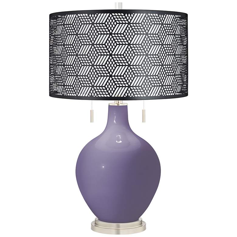 Image 1 Purple Haze Toby Table Lamp With Black Metal Shade