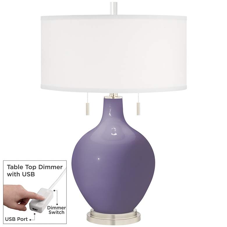 Image 1 Purple Haze Toby Table Lamp with Dimmer