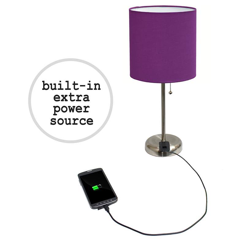Image 7 Purple LimeLights Power Outlet Table Lamps Set of 2 more views