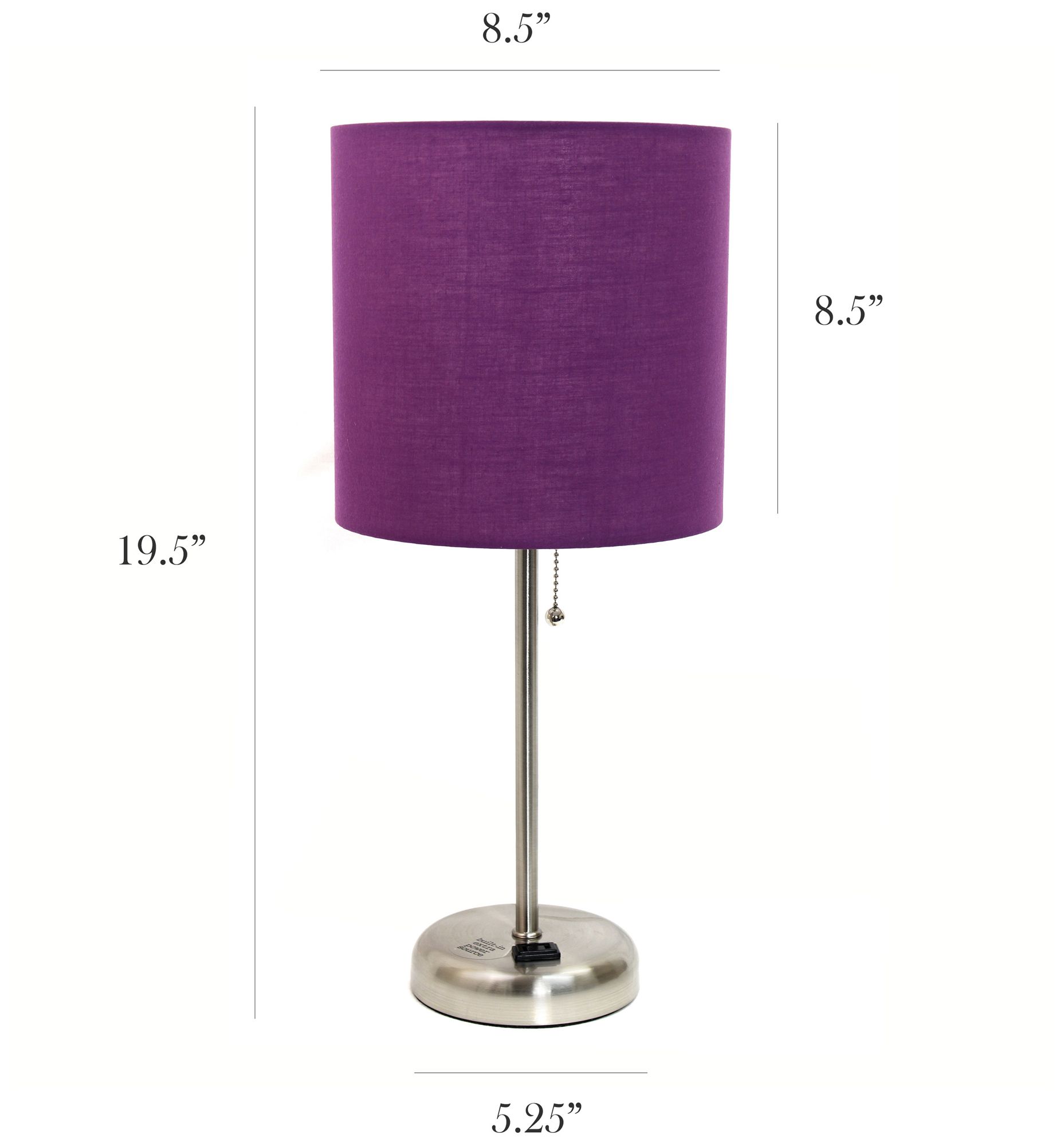 Purple LimeLights Power Outlet Table Lamps Set of 2