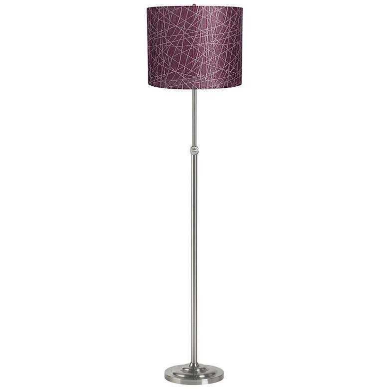 Image 1 Purple Lines Brushed Steel Adjustable Floor Lamp