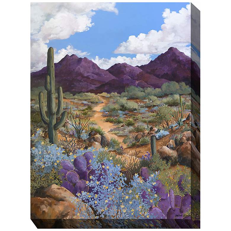 Image 2 Purple Majesty 40" High All-Weather Outdoor Canvas Wall Art