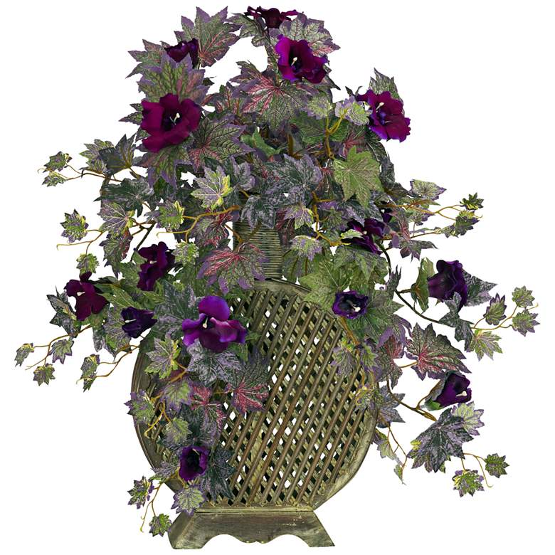 Image 1 Purple Morning Glory 26" High Potted Faux Flowering Plant