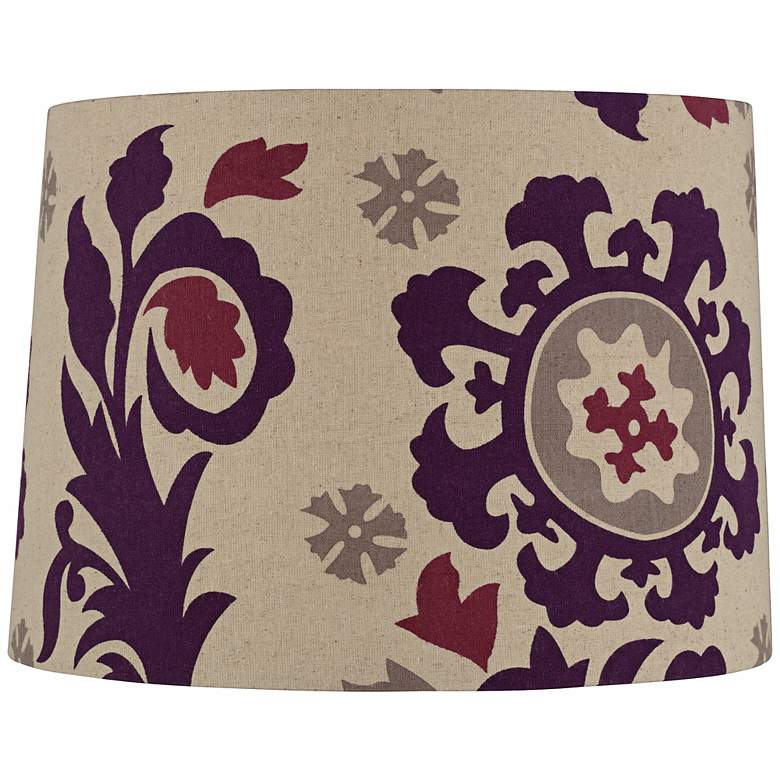 Image 1 Purple Moroccan Canvas Drum Shade 13x14x10 (Spider)