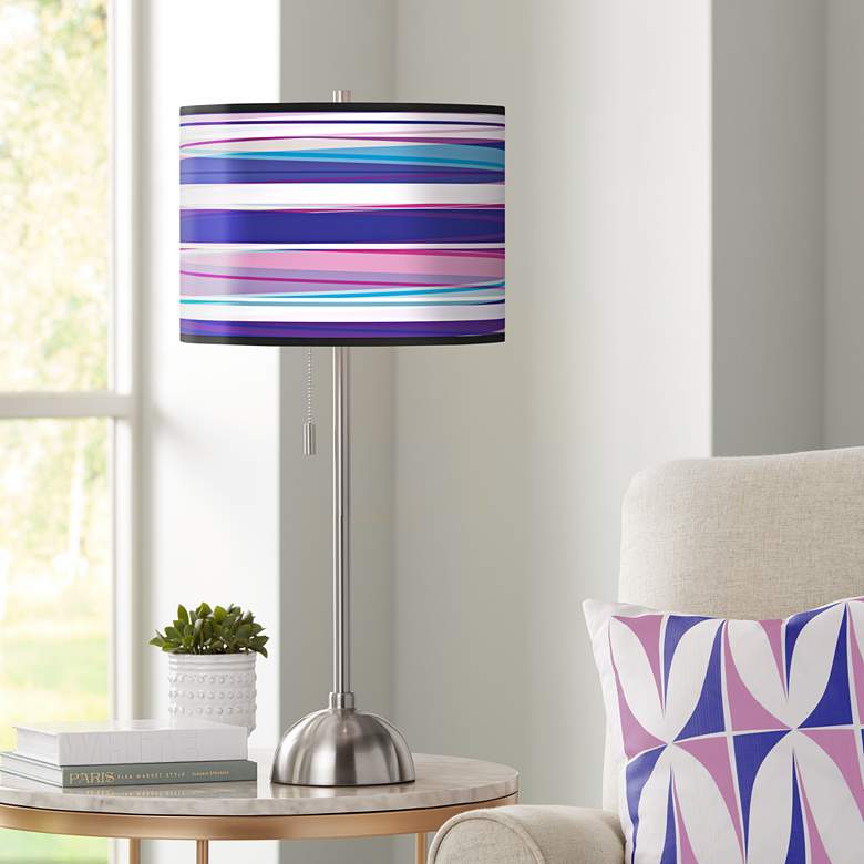 Image 1 Purple Neon Giclee Shade Table Lamp
