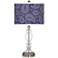 Purple Paisley Linen Apothecary Clear Glass Table Lamp